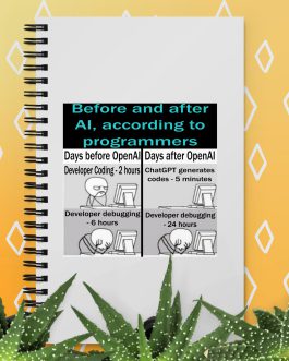 Before and after AI, according to programmers Spiral notebook
