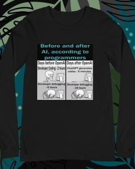 Before and after AI, according to programmers Unisex Long Sleeve Tee