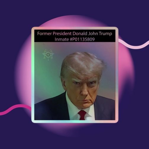 Former President Donald John Trump Inmate #P01135809 Holographic stickers grey gray 4x4 inches
