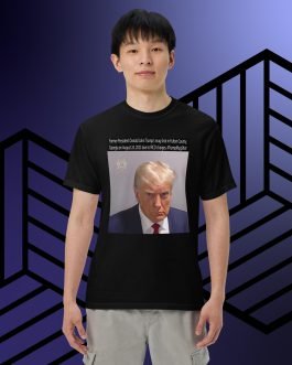 Former President Donald John Trump's Mug Shot Fulton County, Georgia RICO Men’s garment-dyed heavyweight t-shirt black