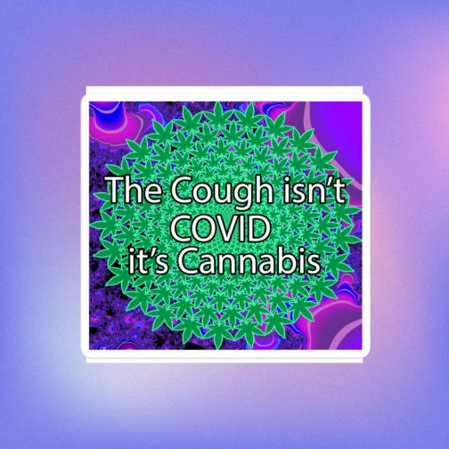 The Cough isn't COVID it's Cannabis Marijuana Pot Weed Bubble-free stickers white 4x4 inches