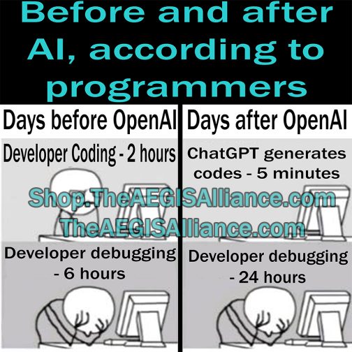 Before and after AI, according to programmers Coffee Mug Cup 11 15 20 oz watermarked design coding is actually more difficult harder with chat gpt chatgpt watermarked featured products image for this design