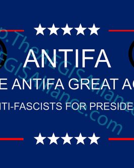 The design says: Antifa Make Antifa Great Again Anti-Fascists for President The design is a play on words with MAGA. There are also 5 stars on both the top and bottom, and the Antifa flag on the upper left and right of the design watermarked featured image for related products