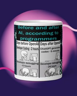 Before and after AI artificial intelligence according to programmers Mug coffee cup 11 oz