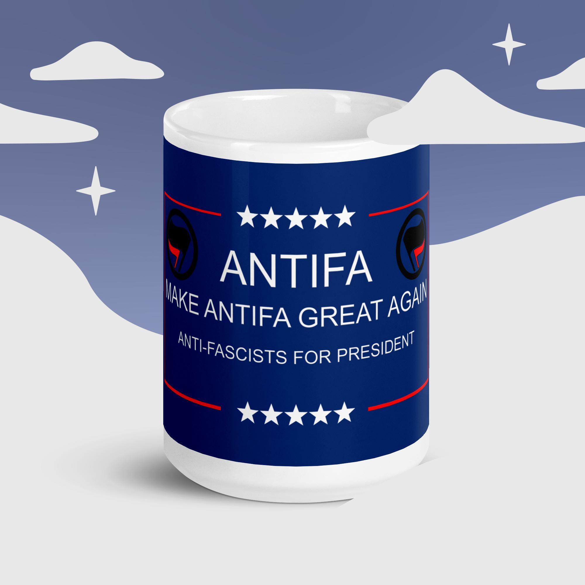 make antifa great again 15 oz coffee mug cup anti fascists for president leftist leftists apparel gear