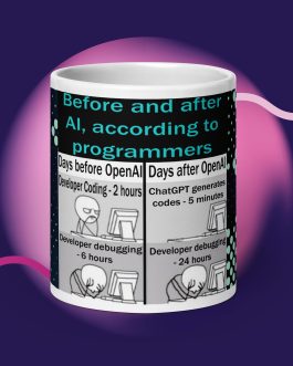 Before and after AI, according to programmers Coffee Mug Cup 20 oz