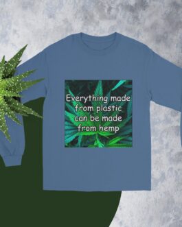 Everything made from plastic can be made from hemp - Men’s Long Sleeve Shirt - Image 9