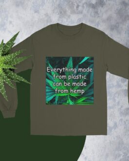 Everything made from plastic can be made from hemp - Men’s Long Sleeve Shirt - Image 8