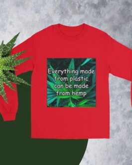 Everything made from plastic can be made from hemp - Men’s Long Sleeve Shirt - Image 6