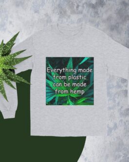 Everything made from plastic can be made from hemp - Men’s Long Sleeve Shirt - Image 3