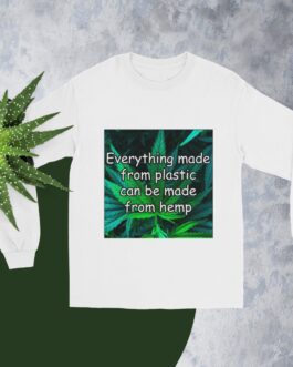 Everything made from plastic can be made from hemp - Men’s Long Sleeve Shirt - Image 2