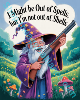 I might be out of spells but I'm not out of shells Funny Wizard with Gun magic 2A Unisex classic tee shirt - Image 3