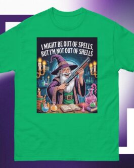 I might be out of spells but I'm not out of shells wizards magic 2A Unisex classic tee shirt art design 2 - Image 4