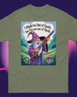 I might be out of spells but I'm not out of shells Funny Wizard with Gun magic 2A Unisex classic tee shirt - Image 9