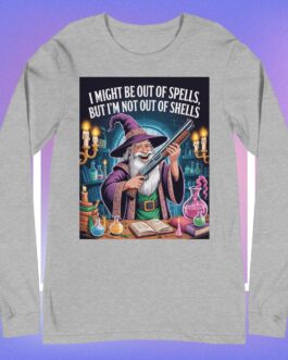 I might be out of spells but I'm not out of shells wizards magic 2A Unisex long sleeve tee shirt art design 2 - Image 6