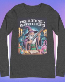 I might be out of spells but I'm not out of shells wizards magic 2A Unisex long sleeve tee shirt art design 2 - Image 10