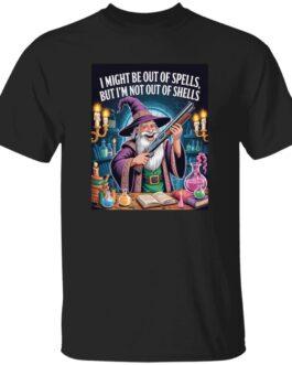 Funny Wizard with Shotgun T-Shirt | "Out of Spells, Not Out of Shells" D&D Gamer Graphic Tee | Fantasy RPG & Tabletop Gaming Apparel for Men & Women - Image 7