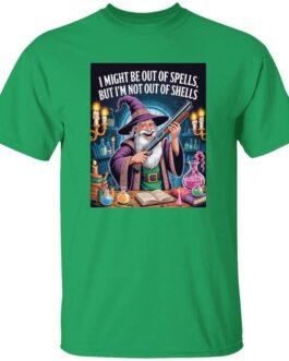 Funny Wizard with Shotgun T-Shirt | "Out of Spells, Not Out of Shells" D&D Gamer Graphic Tee | Fantasy RPG & Tabletop Gaming Apparel for Men & Women - Image 9