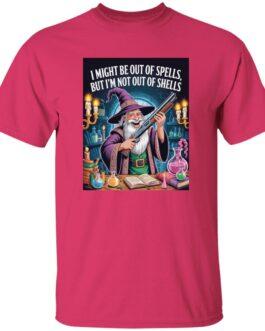 Funny Wizard with Shotgun T-Shirt | "Out of Spells, Not Out of Shells" D&D Gamer Graphic Tee | Fantasy RPG & Tabletop Gaming Apparel for Men & Women - Image 8