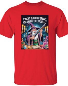 Funny Wizard with Shotgun T-Shirt | "Out of Spells, Not Out of Shells" D&D Gamer Graphic Tee | Fantasy RPG & Tabletop Gaming Apparel for Men & Women - Image 10