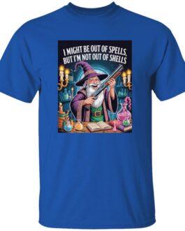 Funny Wizard with Shotgun T-Shirt | "Out of Spells, Not Out of Shells" D&D Gamer Graphic Tee | Fantasy RPG & Tabletop Gaming Apparel for Men & Women - Image 11