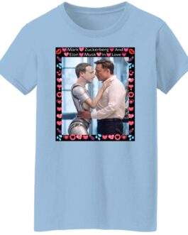 Elon & Zuck "AI Romance" Women's Satire Tee – Funny Tech Billionaire Meme - Image 1