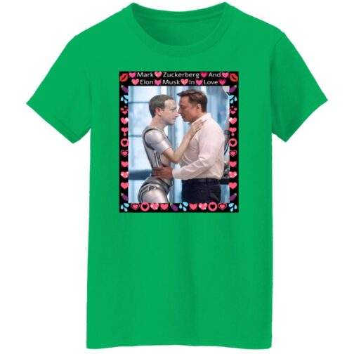 Elon vs Zuckbot Satire Women's Missy Fit Tee in black cotton with humorous AI parody graphic design.