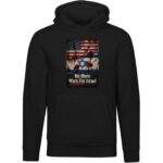 No More Wars For Israel Bloody Flags anti-war unisex premium hoodie in Black with blood-splattered American and Israeli flag design