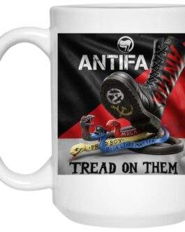 White Antifa Tread On Them Mug | 15oz Anti-Fascist Ceramic Mug