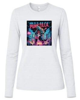 Women's Punkzilla Punk Rock Kaiju Anarchy Long-Sleeve Shirt - Image 5
